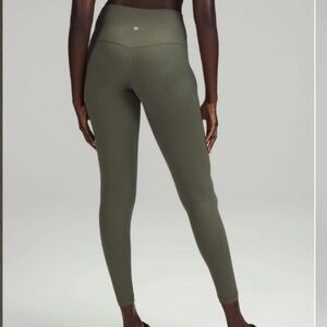 Lululemon Align ribbed High rise 28” legging. Army Green